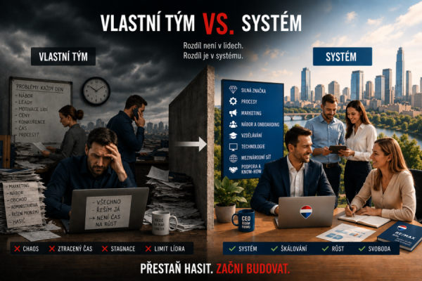 Vlastní tým vs. systém: proč většina malých realitních týmů nikdy nevyroste