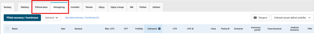 cílení reklamy Sklik