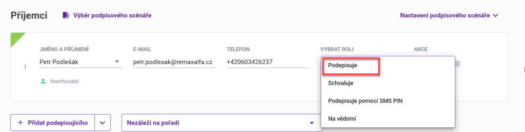 Podpis s ověřením přes email a SMS zprávu
